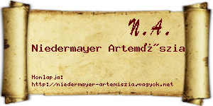 Niedermayer Artemíszia névjegykártya